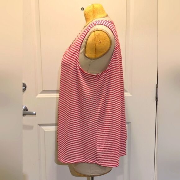 $5 Item! GUC Torrid 4X Knit Red and White Striped Jersey Swing Tunic Tank - Picture 7 of 10